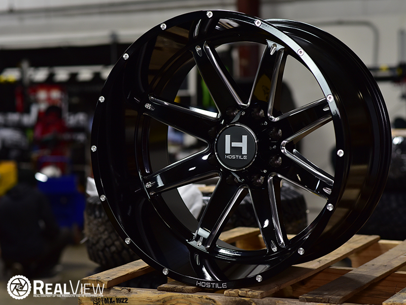 Hostile H109 Alpha 24x14 76 Gloss Black Milled Wheels Rims 