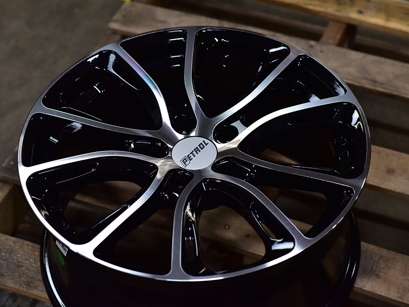 Petrol P5a 17x7.5 40 Gloss Black Machined Face Wheels Rims 