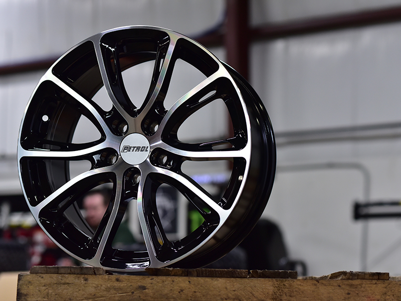 Petrol P5a 17x7.5 40 Gloss Black Machined Face Wheels Rims 