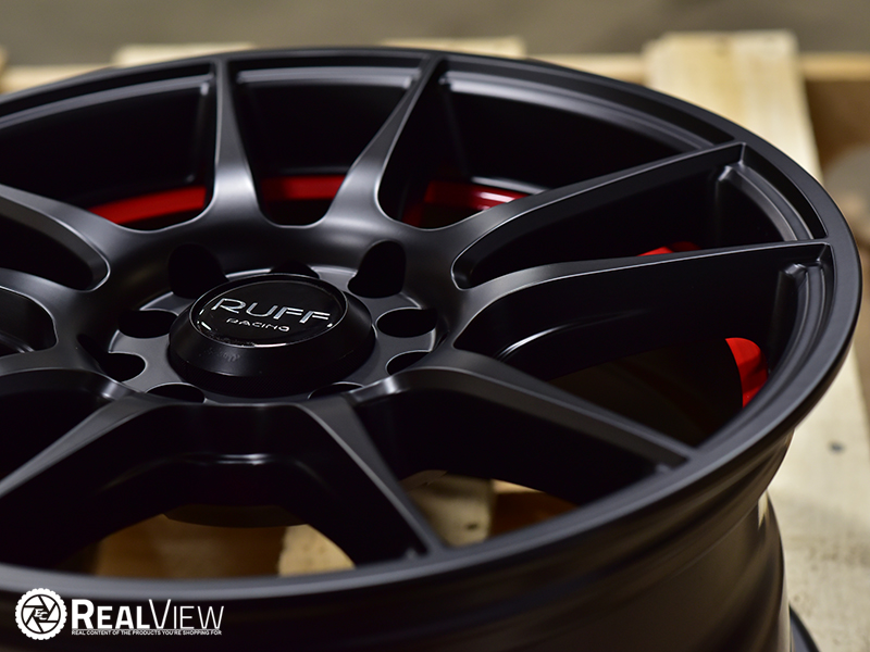 Ruff 364 15x7 Satin Black Red Ring Wheels Rims 