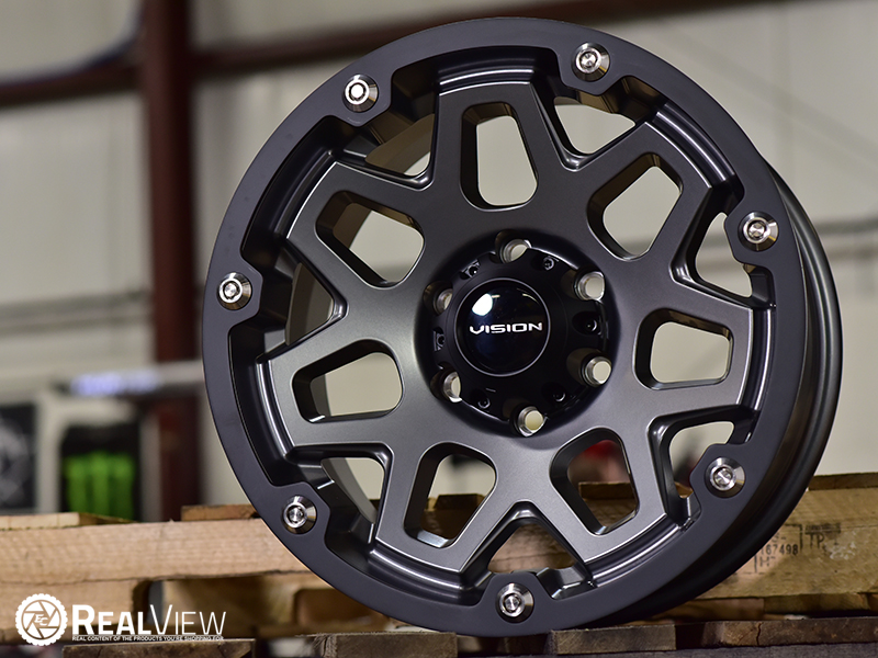 Vision 416 Se7en 17x9 Satin Grey Satin Black Wheels Rims 