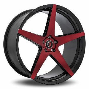 Curva Concepts C55 Black Machined Face Red Clear