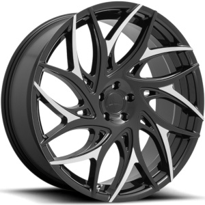 Dub G.O.A.T S259 Gloss Black W/ Machined Spokes