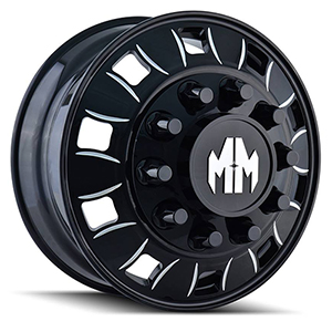 Mayhem Bigrig 8180 Gloss Black W/ Milled Spokes Front