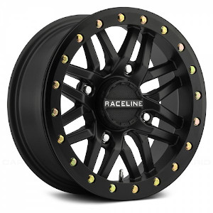 Raceline A91B UTV Ryno Simulated Beadlock Black W Black Ring