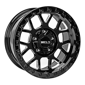 Weld Off-Road Cinch Beadlock Gloss Black Milled W/ Black Ring