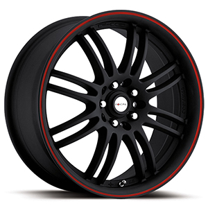 Focal F-16 163 Matte Black W/ Red Strip