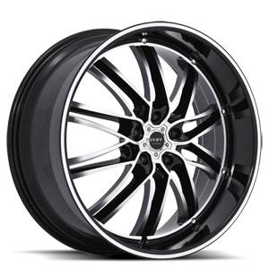 Ruff R947 Gloss Black Machined Face W/ Pin Stripe