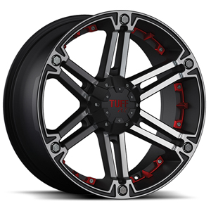 TUFF A.T. T01 Black W/ Machined Face & Red Inserts