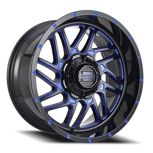 Impact Off-Road 808 Gloss Black W/ Blue Milling Photo