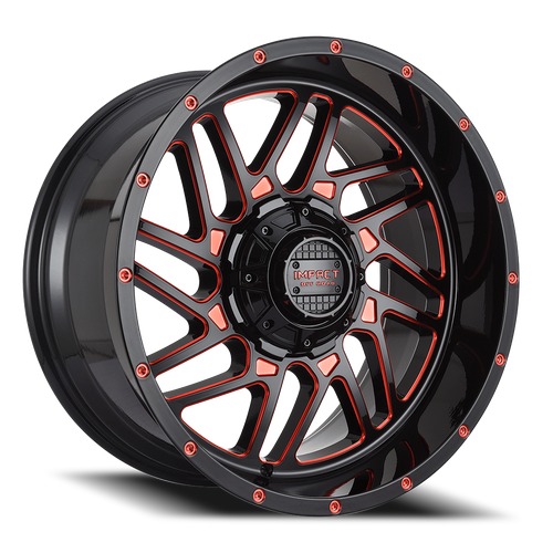 Impact Off-Road 808 Gloss Black W/ Red Milling Photo