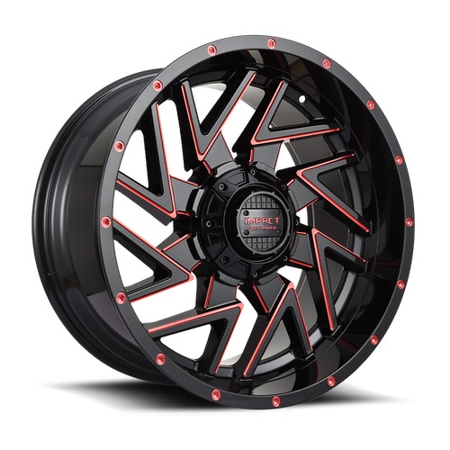Impact Off-Road 809 Gloss Black W/ Red Milling Photo