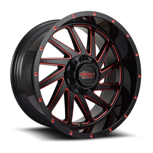 Impact Off-Road 811 Gloss Black W/ Red Milling Photo