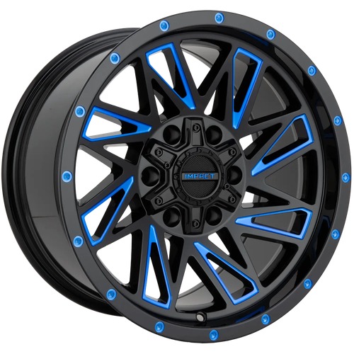 Impact Off-Road 814 Gloss Black W/ Blue Milling Photo