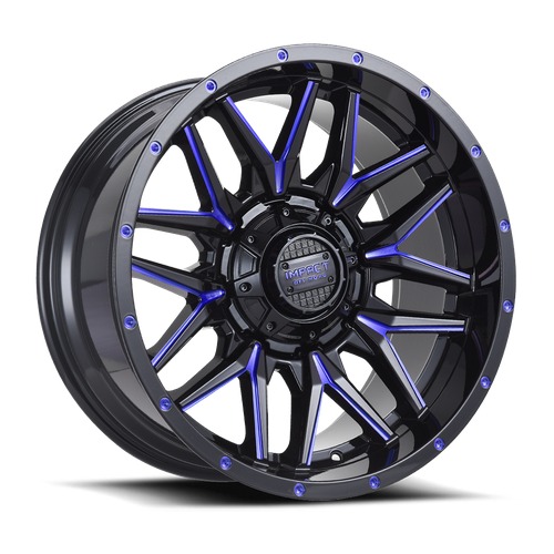 Impact Off-Road 819 Gloss Black W/ Blue Milling Photo