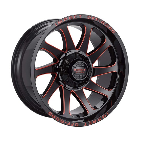Impact Off-Road 825 Gloss Black W/ Red Milling Photo