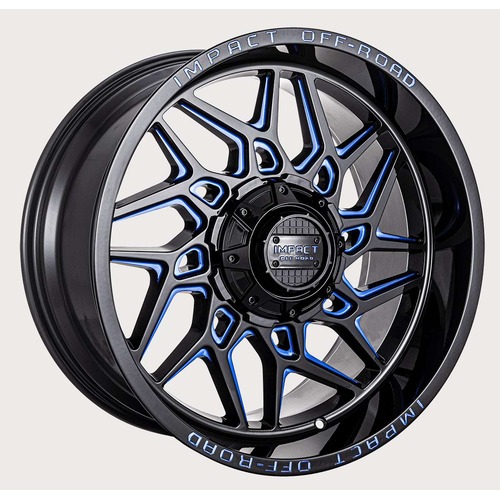 Impact Off-Road 829 Gloss Black W/ Blue Milling Photo