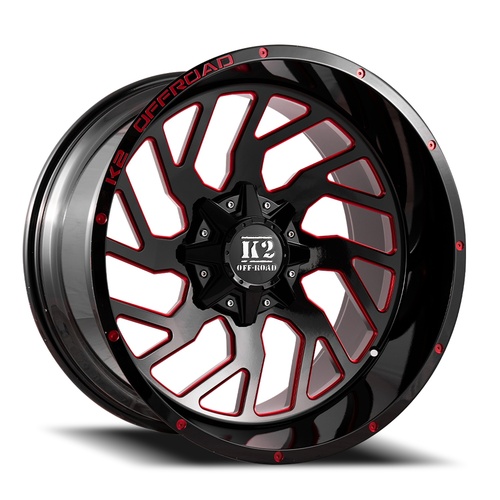 K2 Shockwave K12 Black W/ Red Milling - Part Number K122212655135-44RML K2 Shockwave K12 Black W/ Red Milling Photo