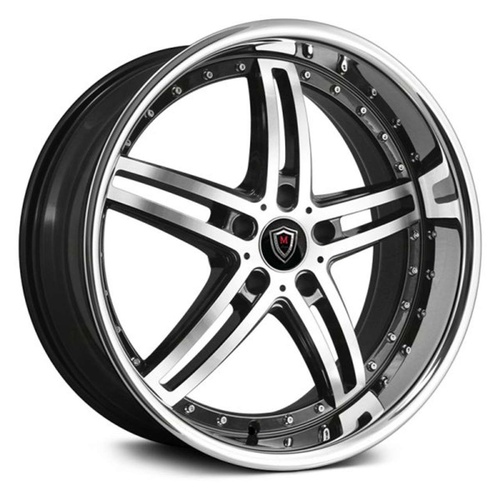 Marquee Wheels M5329 Black Machined W/ Stainless Lip Photo