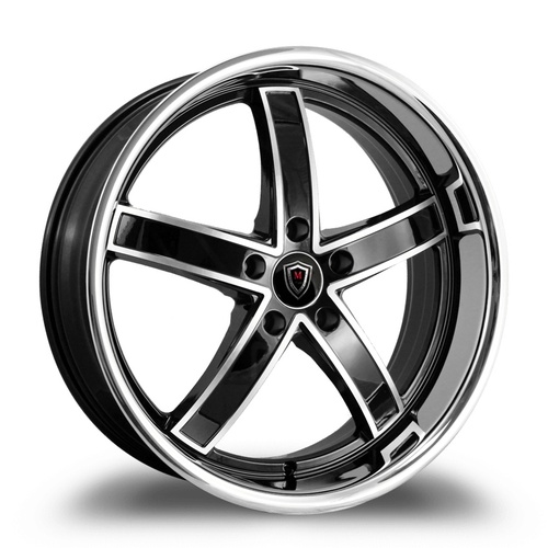 Marquee Wheels M5330A Black Machined W/ Stainless Lip Photo