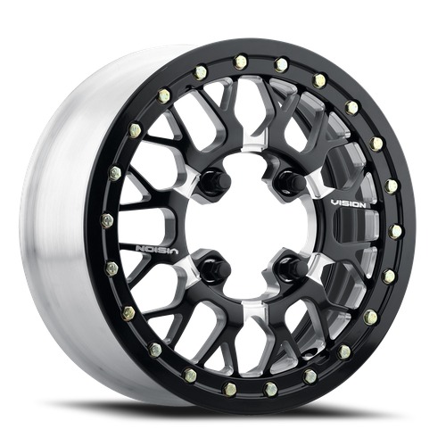 Vision Off-Road Storm Utv 346 Gloss Black Milled Spoke - Part Number 346-156655BMS55 Vision Off-Road Storm Utv 346 Gloss Black Milled Spoke Photo