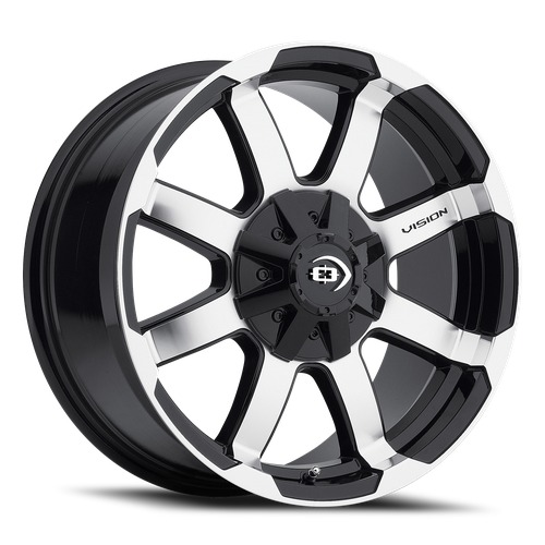 Vision Off-Road Valor 413 Gloss Black Machined Face