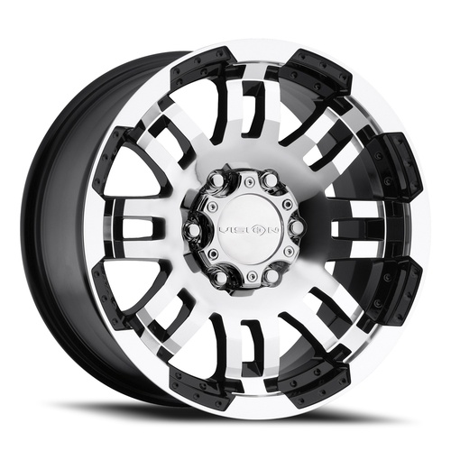 Vision Offroad Warrior 375 Gloss Black Machined Face - Part Number 375H7883GBMF25 Vision Offroad Warrior 375 Gloss Black Machined Face Photo