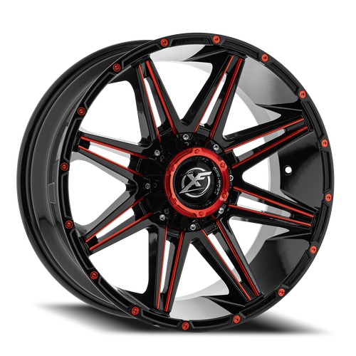 Xf Offroad XF-220 Gloss Black Red Milled - Part Number XF-220179051271397+0GBMLR Xf Offroad XF-220 Gloss Black Red Milled Photo