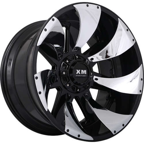 Xtreme Mudder Xm-326 Gloss Black W/ Chrome Inserts