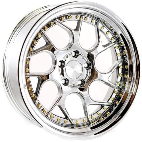 Aodhan Ds01 Vacuum Chrome W/ Gold Rivets - Part Number DS119955114322VC Aodhan Ds01 Vacuum Chrome W/ Gold Rivets Photo