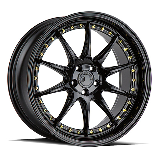 Aodhan DS07 Gloss Black W/ Gold Rivets - Part Number DS718105511422GB Aodhan DS07 Gloss Black W/ Gold Rivets Photo
