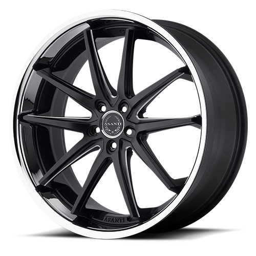 Asanti Black Label ABL-5 Matte Black Milled W/ SS Lip - Part Number ABL5-20855235BM Asanti Black Label ABL-5 Matte Black Milled W/ SS Lip Photo