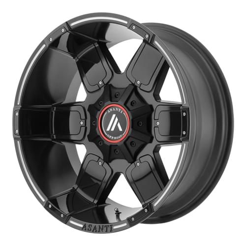 Asanti Offroad AB811 Satin Black Milled W/ Gloss Black Accents - Part Number AB811-20108824NBM Asanti Offroad AB811 Satin Black Milled W/ Gloss Black Accents Photo