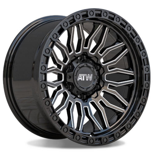 ATW Nile Gloss Black W/ Milled Spokes & Black Lip - Part Number NIL2105133 ATW Nile Gloss Black W/ Milled Spokes & Black Lip Photo