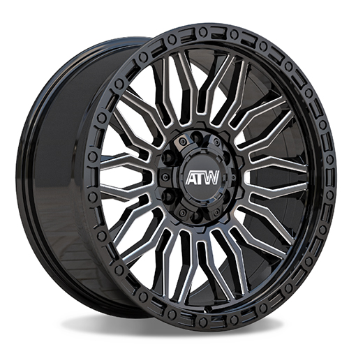 ATW Offroad Nile Gloss Black W/ Milled Spokes & Black Lip - Part Number WATWNIL1795103 ATW Offroad Nile Gloss Black W/ Milled Spokes & Black Lip Photo