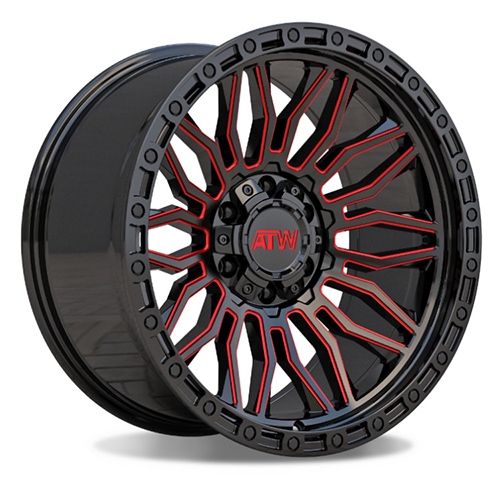 ATW Offroad Nile Gloss Black W/ Red Milled Spokes & Black Lip Photo