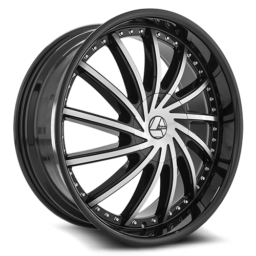 Azara AZA-517 Gloss Black Machined - Part Number AZA-517228551101143+38BM Azara AZA-517 Gloss Black Machined Photo