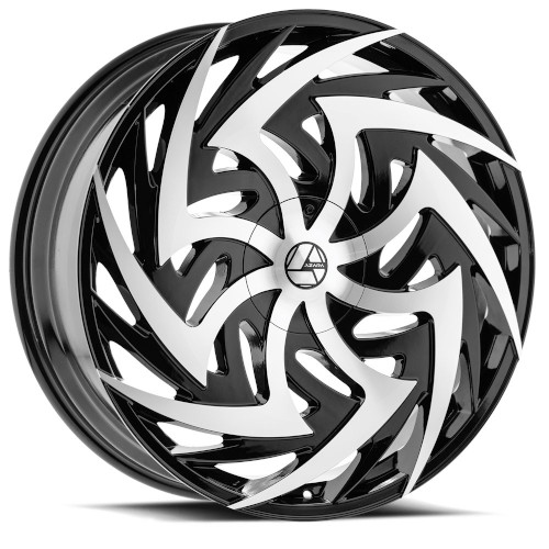 Azara AZA-520 Gloss Black Machined - Part Number AZAC520228551101143+38BM Azara AZA-520 Gloss Black Machined Photo