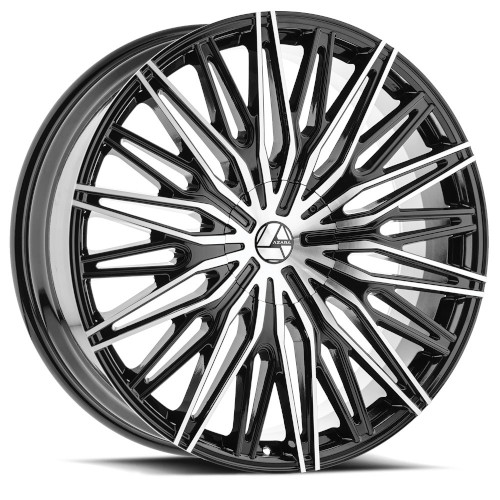 Azara AZA-522 Gloss Black Machined - Part Number AZA-522208551101143+35BM Azara AZA-522 Gloss Black Machined Photo