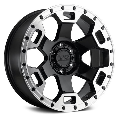 Black Rhino Gauntlet Gloss Black W/ Mirror Machined Lip - Part Number 2090GLT-85127B71 Black Rhino Gauntlet Gloss Black W/ Mirror Machined Lip Photo