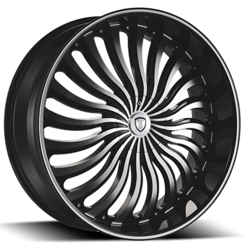 Borghini B24 Black Machined w/ Machined Lip & Alum Cap - Part Number B242490045+30BML Borghini B24 Black Machined w/ Machined Lip & Alum Cap Photo