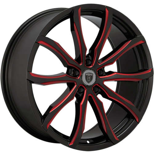 Borghini B32-M Gloss Black Milled w/ Red Accents