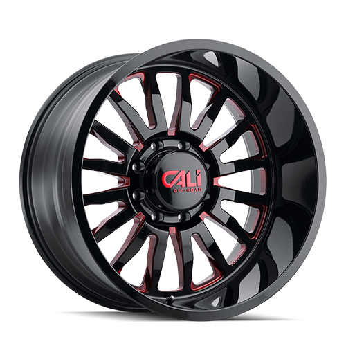 Cali Offroad Summit 9110 Gloss Black W/ Red Milled Spokes - Part Number 9110-2281BTR Cali Offroad Summit 9110 Gloss Black W/ Red Milled Spokes Photo