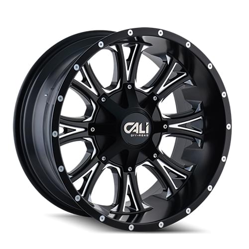 Cali Offroad Americana 9101 Satin Black W/ Milled Spokes - Part Number 9101-2252M Cali Offroad Americana 9101 Satin Black W/ Milled Spokes Photo