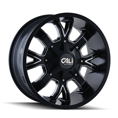 Cali Offroad Dirty 9104 Satin Black W/ Milled Spokes - Part Number 9104-2994M18 Cali Offroad Dirty 9104 Satin Black W/ Milled Spokes Photo