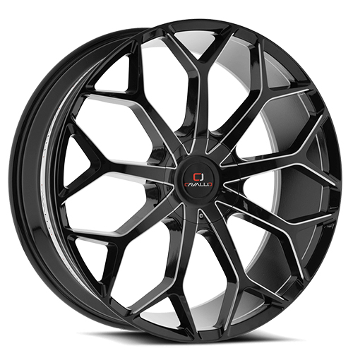 Cavallo CLV-22 Gloss Black W/ Milled Spokes Photo