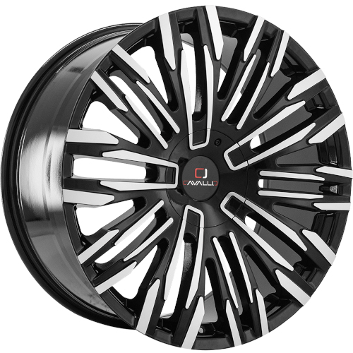Cavallo CLV-28 Gloss Black W/ Machined Face - Part Number CLV-28229551151397+15BM Cavallo CLV-28 Gloss Black W/ Machined Face Photo