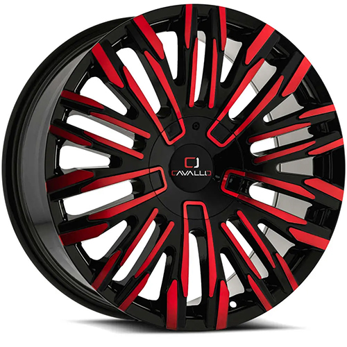 Cavallo CLV-28 Gloss Black Red Machined Photo