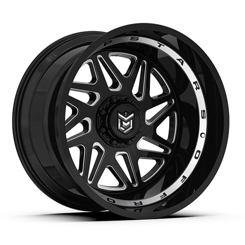 Dropstars DS657 Gloss Black W/ Milled Spokes Photo