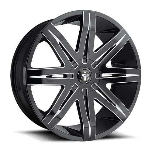 Dub Stacks S227 Gloss Black W/ Milled Spokes - Part Number S227249597+30 Dub Stacks S227 Gloss Black W/ Milled Spokes Photo